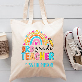 Bolsa Tote Professor de Arco-Íris do 3º ano Moderno Personali