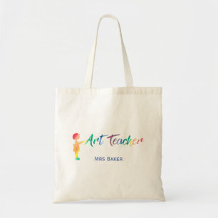 Bolsa Tote Professor de arte personalizado da aguarela do