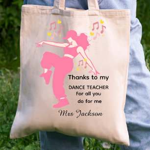 Bolsa Tote Professor de Dança Personalizado, agradecimento ao