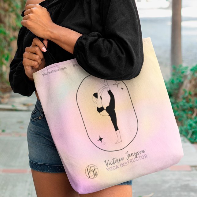 Bolsa Tote Professor de estúdio de instrutores Yoga, estrela  (Criador carregado)