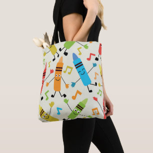 Bolsa Tote Professor de Giz de Cera Dançante Divertido Com No