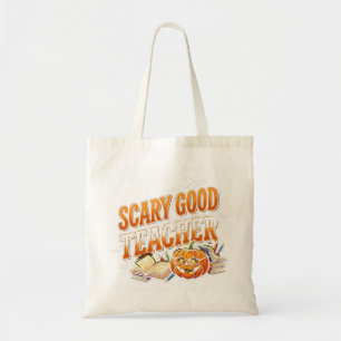 Bolsa Tote Professor de Halloween Abóbora Assustadoramente Bo