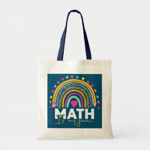 Bolsa Tote Professor de Matemática Rainbow Leopard Math É Meu
