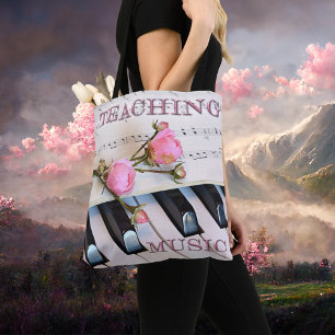 Bolsa Tote Professor de Música Piano Elegante