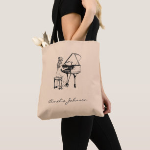 Bolsa Tote Professor de Música Presente para Piano Lover