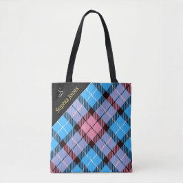 Bolsa Tote Professor de Tartan Personalizado Moderno Obrigado