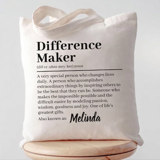 Bolsa Tote Professor | Dicionário Moderno Chefe de Mãe Colega (Difference Maker Dictionary Definition Tote Bag Gift for Teacher, Custom Definition Boss Tote Bag)
