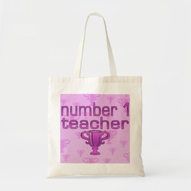 Bolsa Tote Professor do número 1 no rosa (Frente)