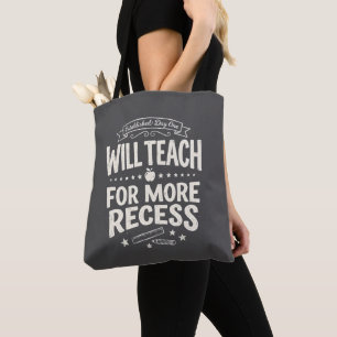 Bolsa Tote Professor Engraçado "Vou ensinar por mais recreio"