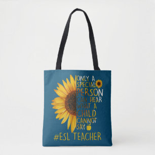Bolsa Tote Professor Especial de Sunflower ESL Pode Ouvir