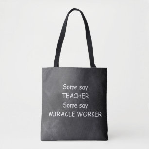 Bolsa Tote Professor Miracle Worker Chalkboard Design Idea