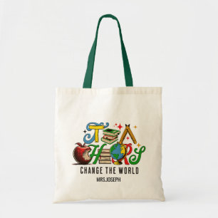Bolsa Tote Professor Muda a Cor do Mundo Escolar Colorida