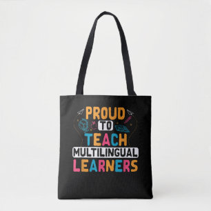 Bolsa Tote Professor Multilíngue Linguista Língua Ensino ESL