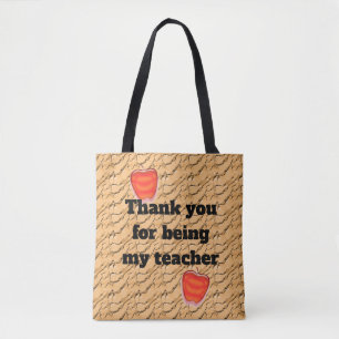 Bolsa Tote Professor Obrigado Apreciação Vermelha Brilhante