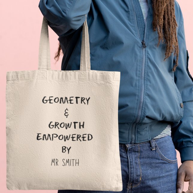 Bolsa Tote Professor Personalizado de Matemática Geometria e  (Customize it with your name and embrace the honor of teaching, one equation at a time.)