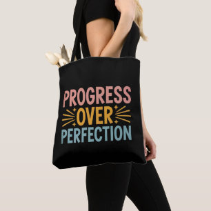 Bolsa Tote Professor Progresso em vez de Perfeição Volta às A