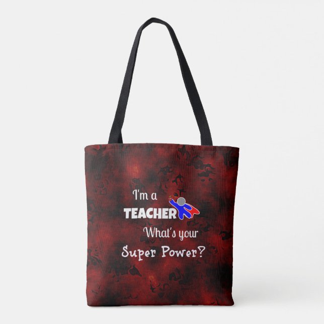 Bolsa Tote Professor super-herói (Verso)