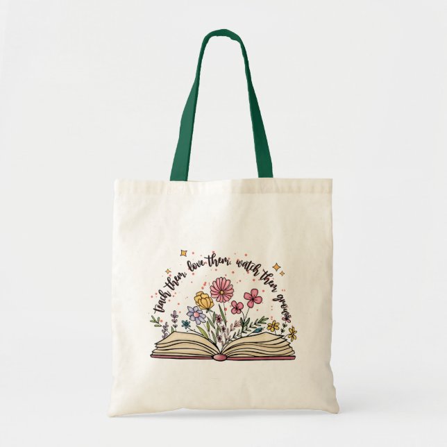 Bolsa Tote Professora de flores selvagens (Frente)