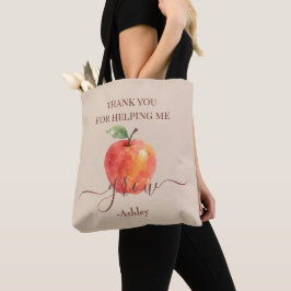 Bolsa Tote Professora De Maçã De Aquarela - Obrigado, Present