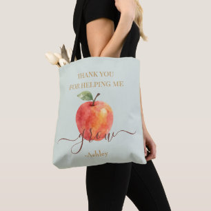 Bolsa Tote Professora De Maçã De Aquarela - Obrigado, Present