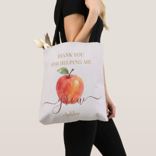 Bolsa Tote Professora De Maçã De Aquarela - Obrigado, Present