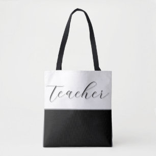 Bolsa Tote Professora Mínima Negra e Branca Moderna