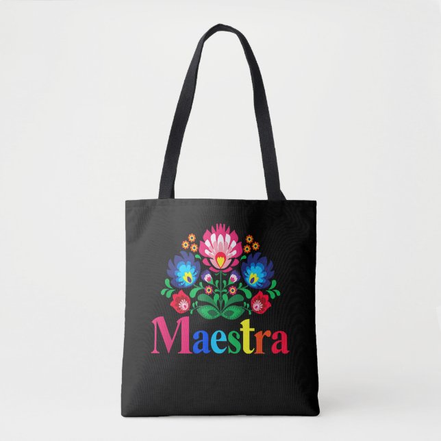 Bolsa Tote Professora Orgulhosa Professora de Espanhol Profes (Frente)
