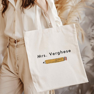 Bolsa Tote Professora Personalizada do Lápis