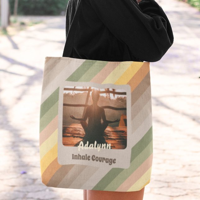 Bolsa Tote Professora personalizada do Yoga Lover Mamãe Dotad (Personalized Yoga Lover Teacher Mom Women Gift)