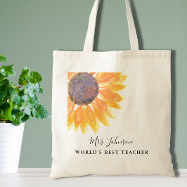 Bolsa Tote Professora Rustic Sunflower