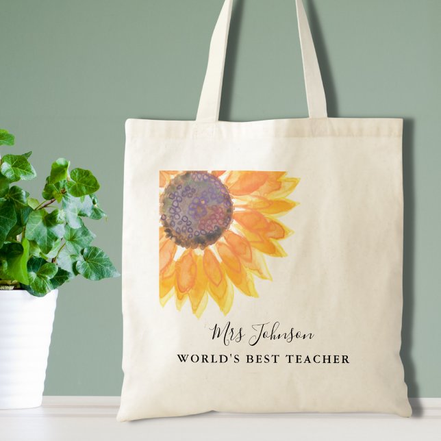 Bolsa Tote Professora Rustic Sunflower (Criador carregado)
