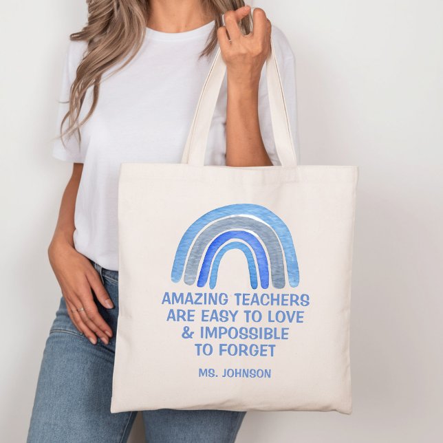 Bolsa Tote Professores Incríveis São Fáceis de Amar Arco-íris (Criador carregado)