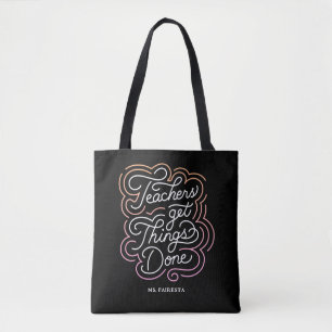 Bolsa Tote Professores Modernos de Pink Chic Fazem Coisas