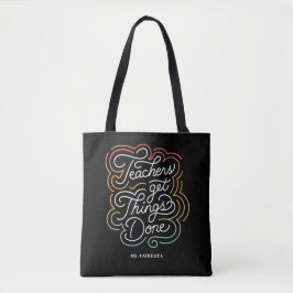 Bolsa Tote Professores modernos do Rainbow Swirl fazem coisas
