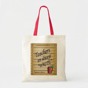 Bolsa Tote Professores são sempre Escritos DIY Nome