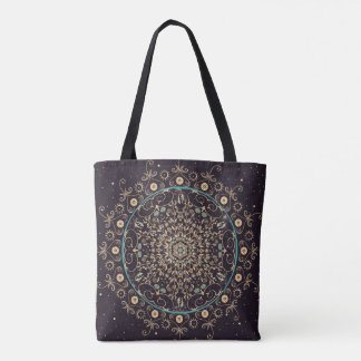 Bolsa Tote Profundamente - saco roxo da mandala do céu