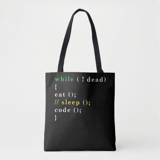 Bolsa Tote Programador Python de Ciência Computacional Comer  (Frente)