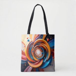 Bolsa Tote Projeto de Design Abstrato Colorido Giratório