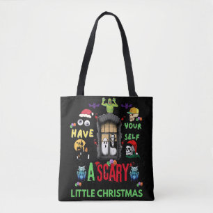Bolsa Tote Projeto de Pequeno Natal Assustador de Férias