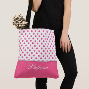 Bolsa Tote Projeto moderno do rosa abstrato das bolinhas