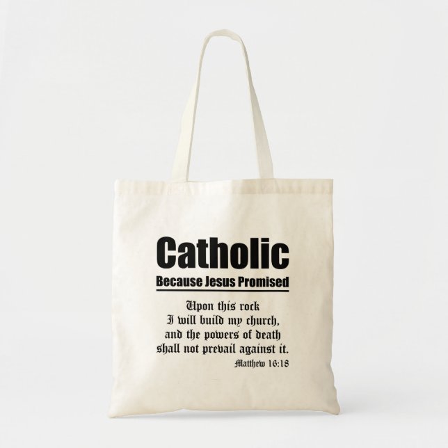 Bolsa Tote Promessa católica (Frente)