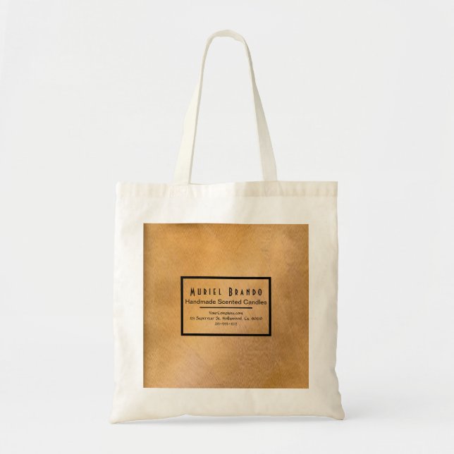 Bolsa Tote Promocional da Elegante Companhia de Velas de Cobr (Frente)
