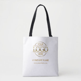 Bolsa Tote Promocional de logotipo da Elegant White Business 