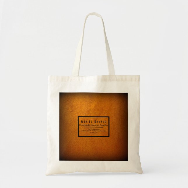 Bolsa Tote Promocional Elegante Dourado Candle Company V4 (Frente)