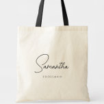 Bolsa Tote Proposta Simples de Bridesmaid Personalizada Moder<br><div class="desc">Procurando um presente chique, modesto, mas simples para suas damas de Bridesmaids? Estes sacos de tote modernos são um presente prático que eles podem usar mesmo depois do dia do seu casamento! Todo texto, incluindo nomes de título e script, pode ser alterado. Você pode mudar o título para ajustado sua...</div>