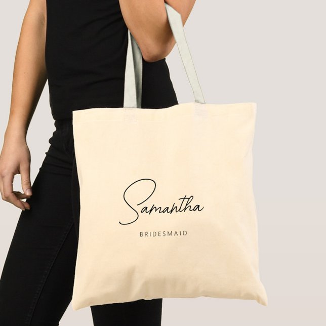 Bolsa Tote Proposta Simples de Bridesmaid Personalizada Moder (Simple Modern Personalized Bridesmaid Tote Bag, Bachelorette Favors, Bridesmaid Proposal, Wedding )