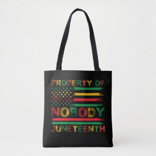 Bolsa Tote Propriedade de Ninguém Juneteenth Bandeira America