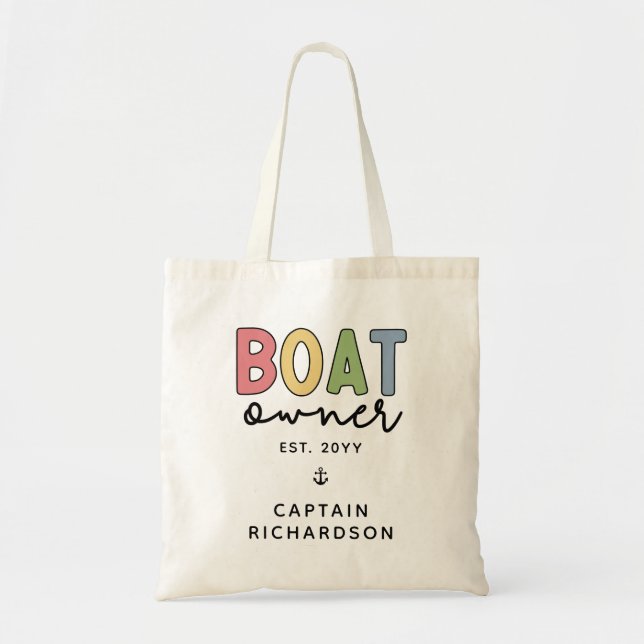 Bolsa Tote Proprietário de Barcos Personalizados estabeleceu  (Frente)