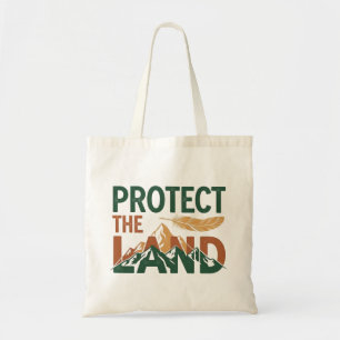Bolsa Tote "Proteja a Terra" Montanhas com Pena 