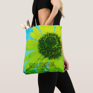 Bolsa Tote protetor solar de girassol de arte natural, citaçã
